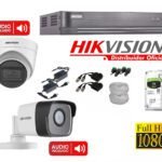 KIT 2 CÁMARAS FULL HD CON AUDIO HIKVISION 7204_KIT2_AUDIO