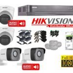 KIT DE 4 CAMARAS FULL HD CON  AUDIO HIKVISION 7204_KIT4_AUDIO