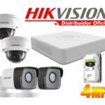 Kit 4 Cámaras Seguridad IP 4 Megapixeles con POE Hikvision KITIP4_4MP