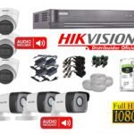 KIT DE 6 CAMARAS FULL HD CON AUDIO HIKVISION 7208_KIT6_AUDIO